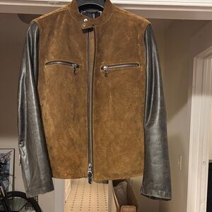 Banana Republic Brown Suede and Black Leather Jacket